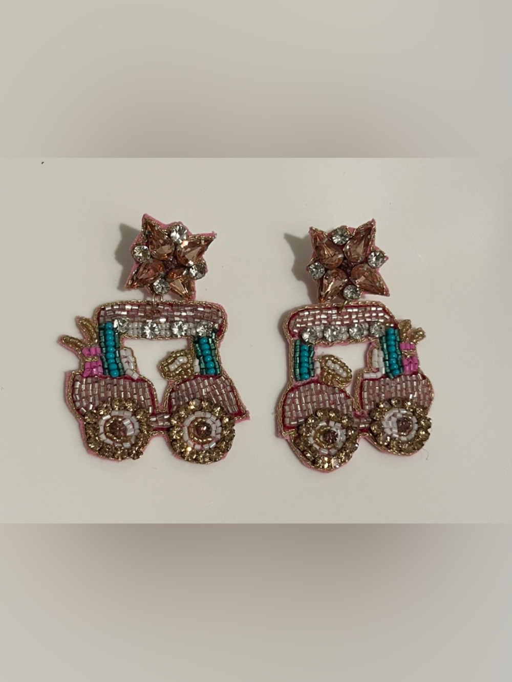 Beaded Golf Cart Earrings